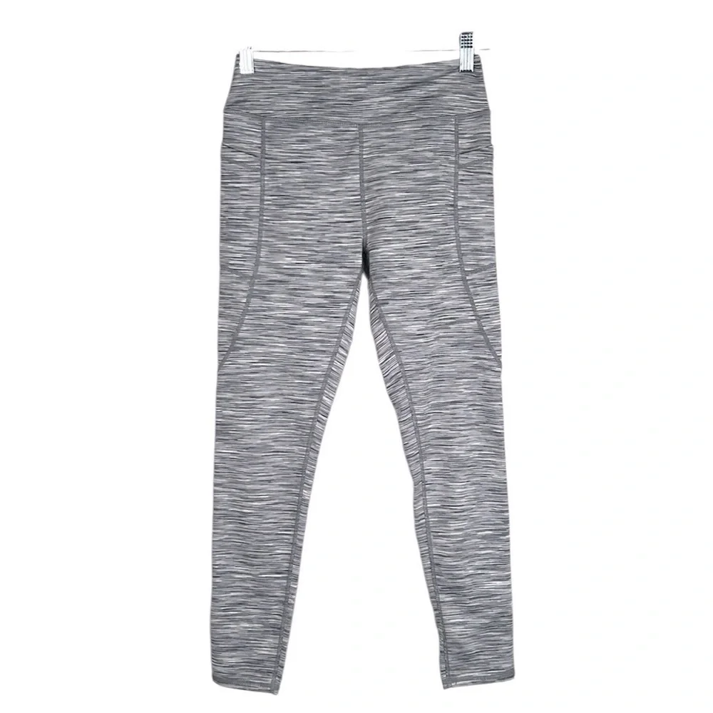 Zella Gray & White Space Dye Yoga Activewear Athletic Leggings Size XL‎